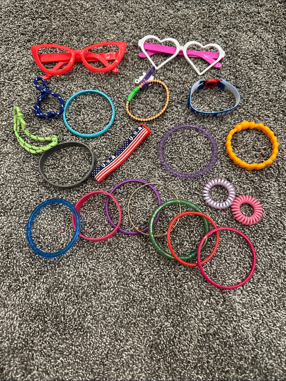 Kids Assorted Colorful Fashion Bracelets and Sunglasses Set - Multi